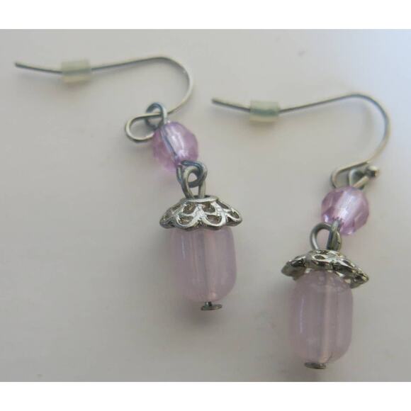 MOM Charm Necklace/Pierced Earring Set Silver Tone Mothers Day Heart "Pearls" - Picture 3 of 14